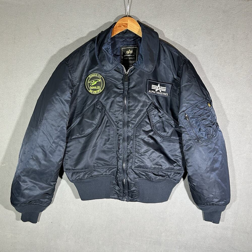 Alpha Industries Flyer's CWU-45/P Flight Jacket Mens M Navy Full Zip